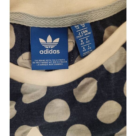 Adidas Medium NAVY loose fit polka-dot Tank Top - Picture 5 of 7